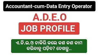 ADEO Job Profile // OSSSC ADEO Job Profile // Accountant-cum-DEO Job Profile // Work Profile of ADEO