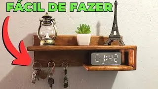 PORTA CHAVES FEITO COM PALLET - SIMPLES DE FAZER