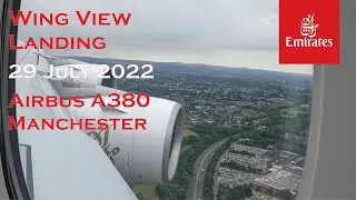 Emirates A380 Wing View Landing | Manchester Airport | Smooth Landing