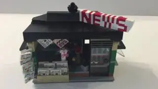 Lego MOC Newsstand. Check Out Where My Minifigs Buy Their Newspapers and Magazines!