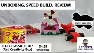 LEGO Classic 10707 Red Creativity Box - Unboxing, Speed Build, Review plus Hidden Creation!