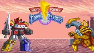 Mighty Morphin Power Rangers (SNES) - First Megazord Battle - Area 6