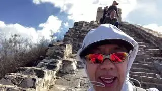 A bit windy on the Great Wall of China