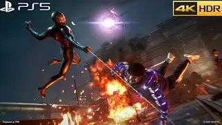 Spider-Man Miles Morales | Bridge Collapse | Best Fight Scene | PS5 4K 60fps | Ultra Realistic