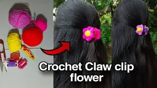 Crochet Flower Claw Clip | Easy DIY Hair Accessory Tutorial🌸 ✨ #crocheting #yt #handmade 