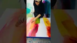 Acrylic and Ink Painting Process for this Colorful Comission Piece I&rsquo;m working on!!!  #abstractart
