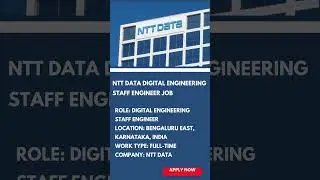 NTT Data Digital engineering staff engineer Job #job #workfromanywhere #shorts