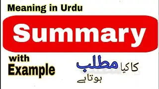 Summary meaning in Urdu/Hindi |Summary ka matlab Kya hota hai |what is the meaning of Summary