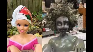 Turn Doll Head into Creepy Halloween Decoration-Easy Halloween DIY Decor #diyhalloween #creepydoll