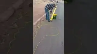 One way/ method of Road marking/ painting.