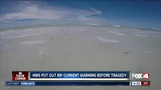Dangerous rip current warning in effect for Lee and Charlotte counties