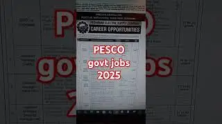 #Best govt jobs #PESCO jobs2025