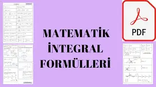Matematik | İntegral Form&uuml;lleri | PDF Notu 👇