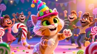 Clever Cat in Candy Hat! | Funny Cat Song for Kids | GiggleTots 3D Nursery Rhyme
