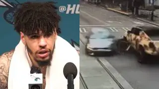 LaMelo Ball gets asked about recent car crash in Charlotte 😬