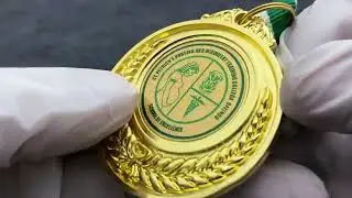 1301 - Blank Medal Shiny Gold Back With Silk Screen Logo