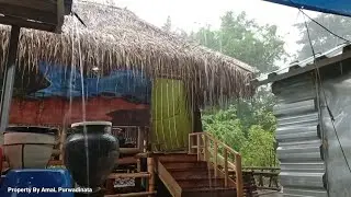 real authentic sound of heavy rain in front of the house to accompany your deep sleep