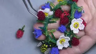Tutorial: Beaded raspberry. Малина из бисера.