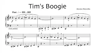 Tim's  Boogie - Antoine Bernollin - Original Piano Composition - With Sheet Music - Partition