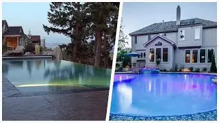 75 Transitional Stamped Concrete Pool Design Ideas You'll Love 😊