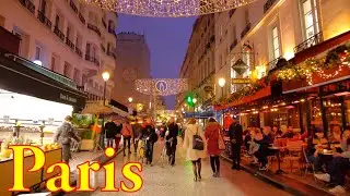 Paris, France 🇫🇷 - Paris Christmas Walk 2021 4K | Paris Night Walk 4K | Paris 4K | A Walk In Paris