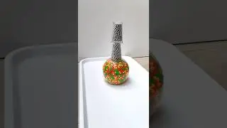 Tower of Plastic + Steel Beads #dominogirl #oddlysatisfying #beads