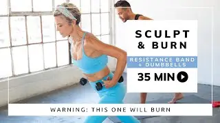 35-Min Weighted Pilates Sculpt | Full Body Burn with Dumbbells + Red Band | Amy Jordan