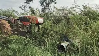 Water pump rice field with hand power tiller   Part 02 @CambodianLife Official