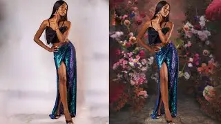 Манипуляции со студийным фоном в Photoshop | Бесплатное наложение фона