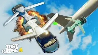 FLYING CAR STUNTS AT THE AIRPORT in Just Cause 4!