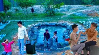 Building a Swimming Pool with Stone Streams and Waterfalls in the Forest - Farm Revival Day 90