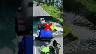 Tanker trucks vs massive water pit #110 | #doublespeedbumps  #carsvswaterpit #carsvsdeepwater