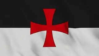 Knights Templar Bauceant Battle Flag Waving 4K | Medieval Crusader Flag