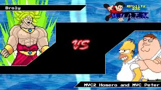 MUGEN Broly (me) vs MVC2 Homero and MVC Peter (AI)