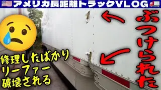【フレーム破損】ぶつけられた！修理したばかりのリーファーが破壊される！トレーラーにヒアリが大量発生！荷積み拒否される！2024年10月24日 | 🇺🇸アメリカ長距離トラックVLOG🚚