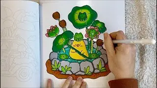 Color With Me: Tiny Gardens | Coloring Book Cafe | Ohuhu markers | ASMR coloring video