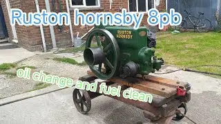 Ruston hornsby 8pb stationary engine oil change and fuel clean