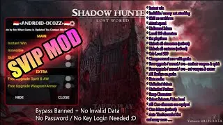 Always new Update | vip mod | game Shadow Hunter Lost Word | no password no login key !! :D