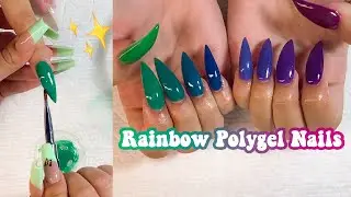 DIY Makartt Rainbow Polygel Nails With Tips | Nail Tutorial