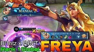 MANIAC Freya Perfect Gameplay - Top 1 Global Freya by Bl1ntz x F4N'T - Mobile Legends