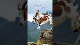 Baby Goat Cries Out as Mom Teaches Jump &mdash; Wild Cliff Drama! #GoatJump #AnimalShorts #WildlifeMoments
