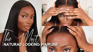 It's my hair!! The most natural 4C Kinky EDGES Kinky Straight wig install | WowAfrican