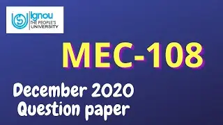 IGNOU MEC-108 December 2020 Question Paper