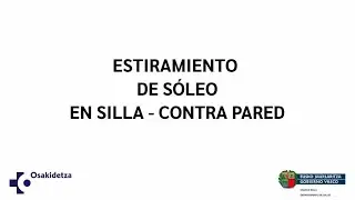 9. Estiramiento de s&oacute;leo en silla o contra pared