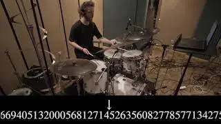 1 hour playing the first 3000 digits of the number Pi on drums