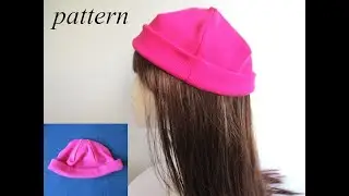 Sew Fisherman Jersey Beanie Hat With Darts, Free Sewing Pattern (6 sizes) + Photo Tutorial