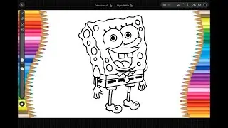 SÜNGER BOB Çizimi, Çocuklar İçin Kolay Çizim, Adım Adım Sünger bob Çizimi, How to Draw Spongebob 