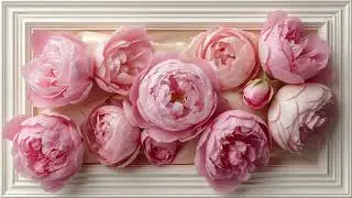 Vintage 3D Pink Rose Screensaver  | White Frame TV Art Screensaver | 3D Wallpaper For TV