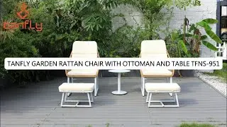 TANFLY GARDEN RATTAN CHAIR WITH OTTOMAN AND TABLE TFNS-951