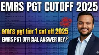 EMRS PGT CUTOFF 2025/emrs pgt tier 1 cut off 2025/EMRS PGT OFFICIAL ANSWER KEY 